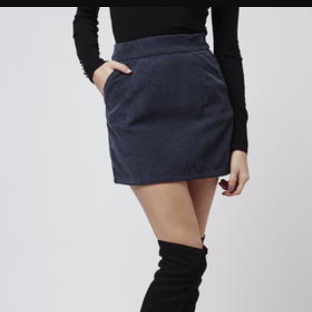 Top Shop Navy Corduroy mini skirt
