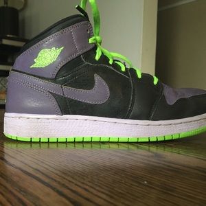 Air Jordan retro 1's purple green and black