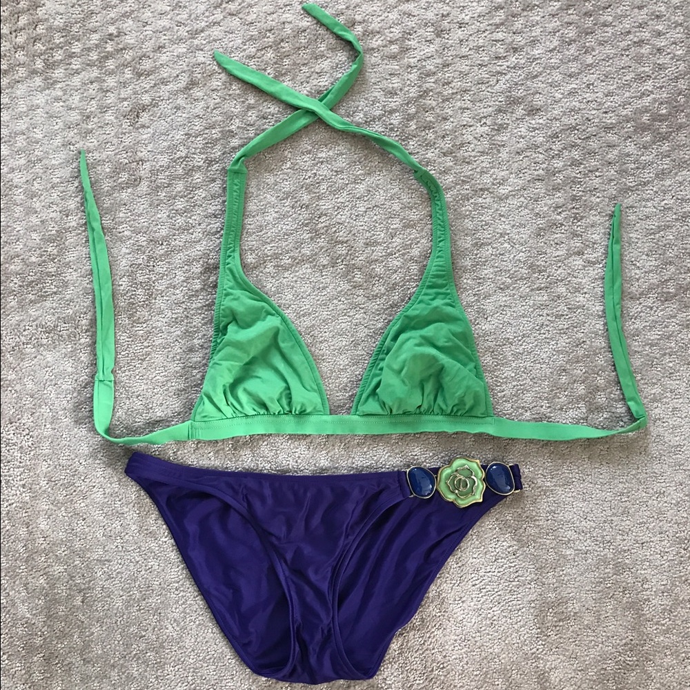 Purple & Green Bikini