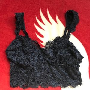 Navy Longline Lace Bralette