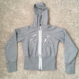 Armani Exchange. Gray logo hoody.