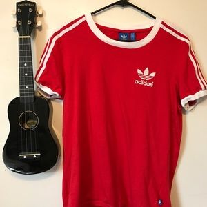 Red Adidas Tee (Size XS)