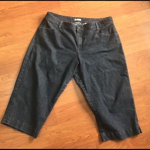 Dark denim capris
