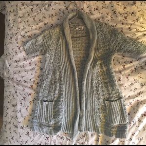 Anthropologie short sleeve baby blue cardigan