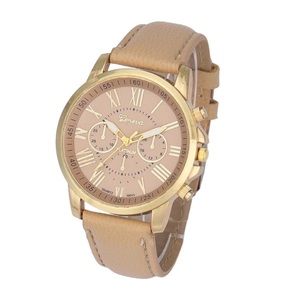 Gold Geneva Quartz Analog Watch