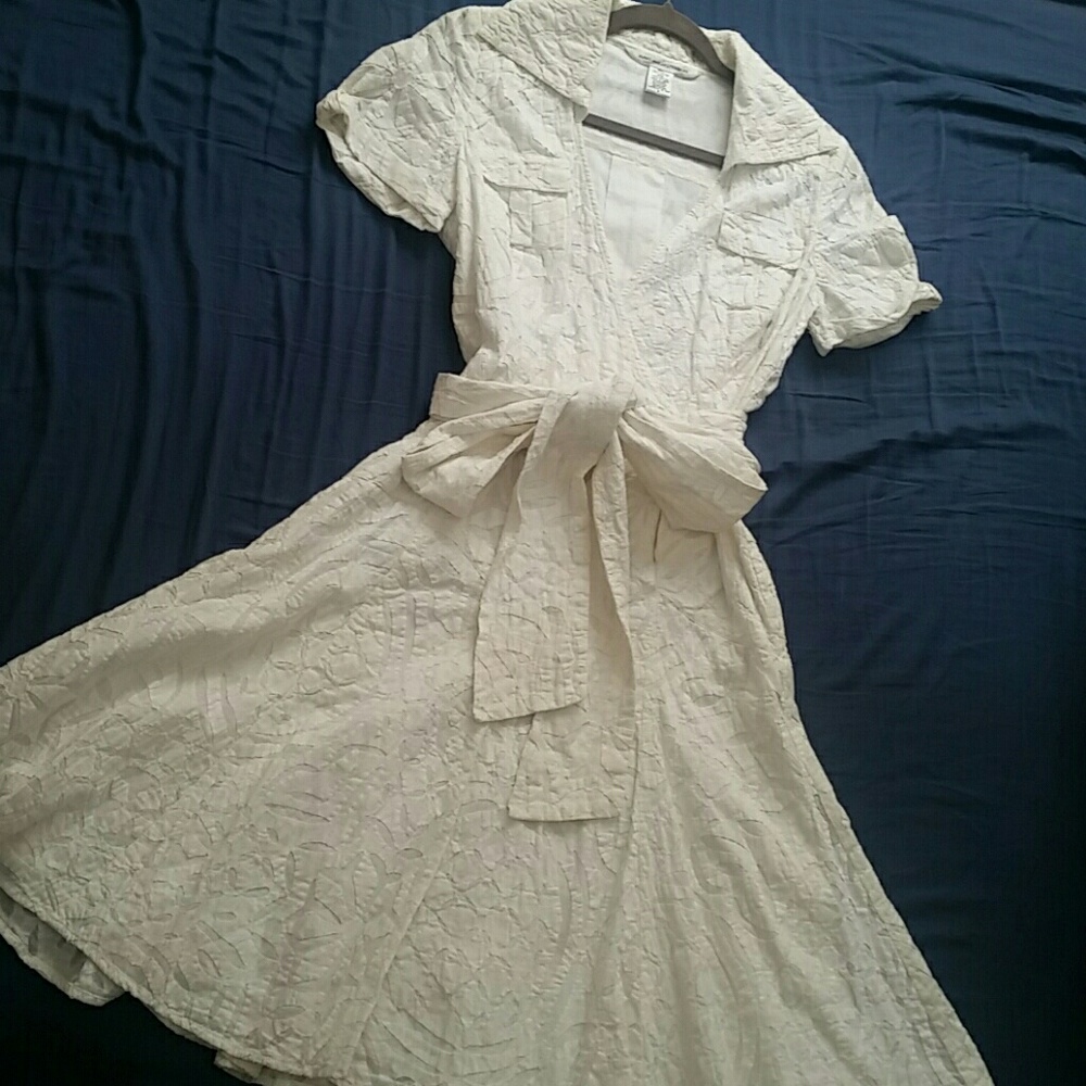 DVF cotton wrap shirt dress