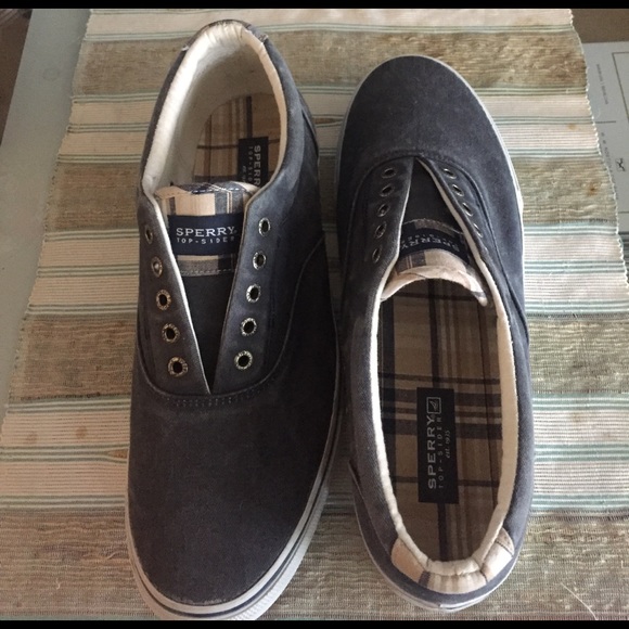 sperry laceless mens shoes