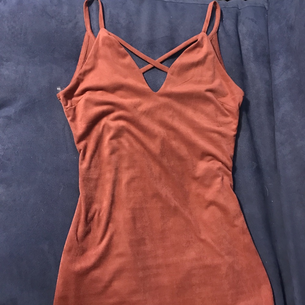 Suede nude pink dress