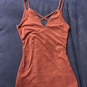 Suede nude pink dress