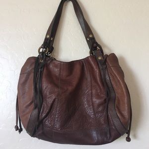 LUCKY Hobo Tote Purse, Leather and Brass