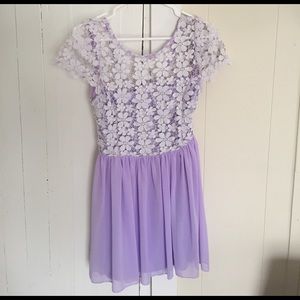 Lace Top Lavender Spring Dress