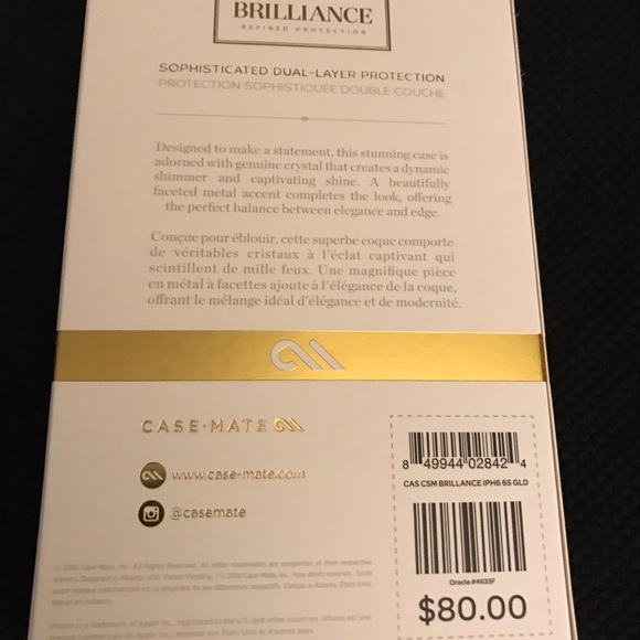 Casemate Gold Crystal Case IPhone 6/6s - Picture 2 of 3