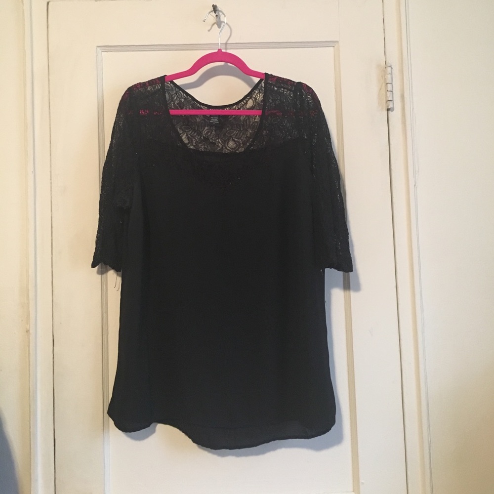 ‼️SOLD‼️ plus size black lace top