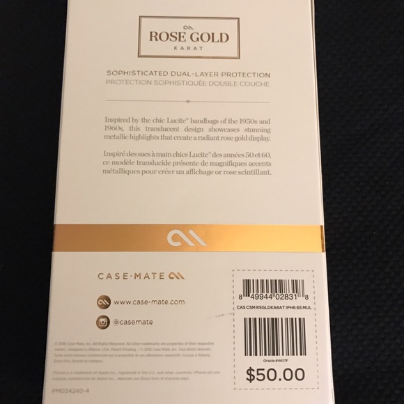 Casemate Rose Gold Karat Case IPhone 6s - Picture 2 of 4