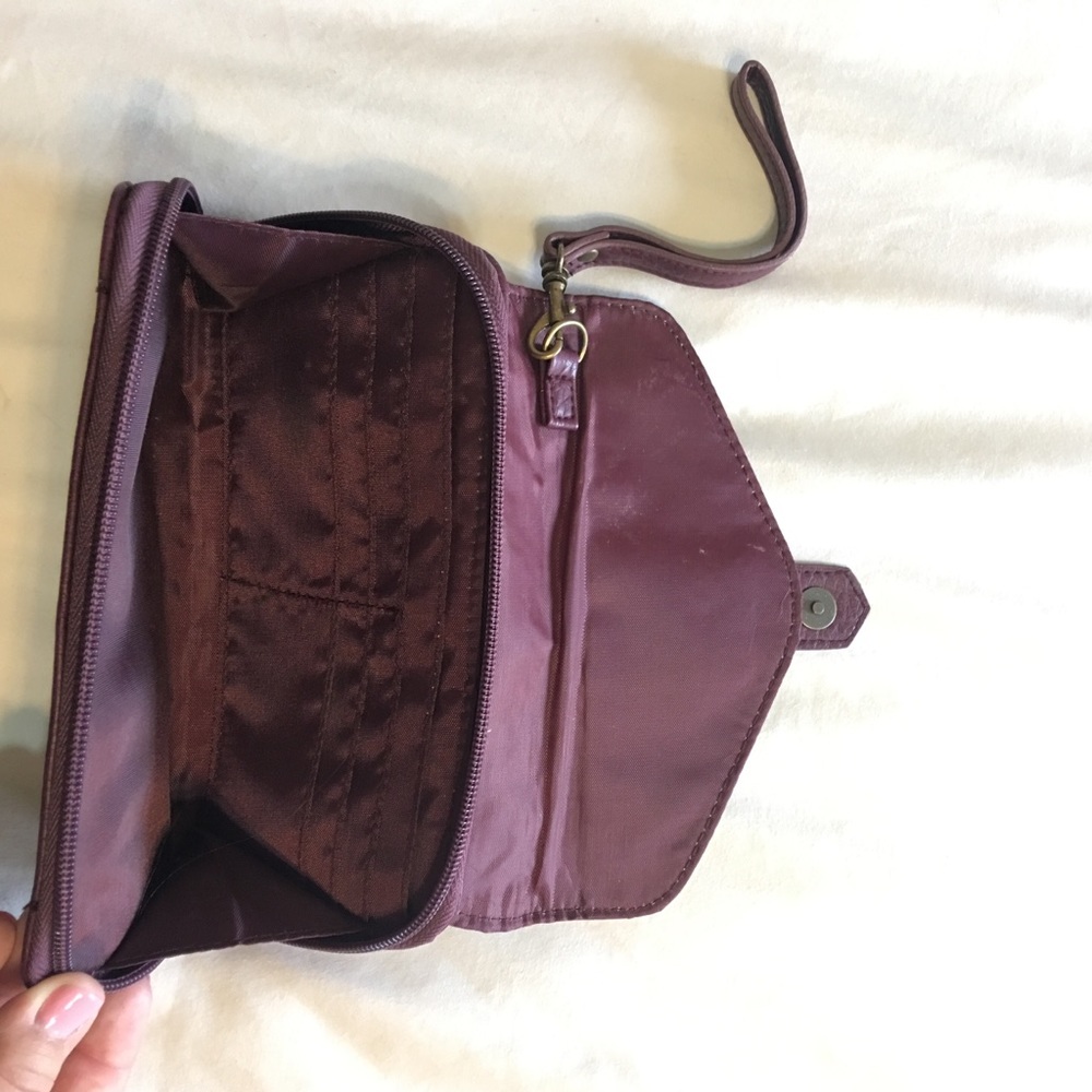 Maroon / Burgundy Clutch Wristlet Purse - Picture 2 of 2