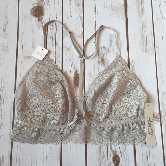 Gray Lace Y-Back Bralette by Gilligan & O'Malley - Picture 4 of 8