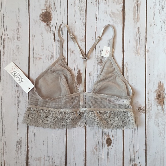Gray Lace Y-Back Bralette by Gilligan & O'Malley - Picture 5 of 8