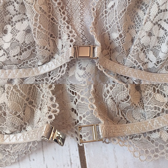 Gray Lace Y-Back Bralette by Gilligan & O'Malley - Picture 6 of 8