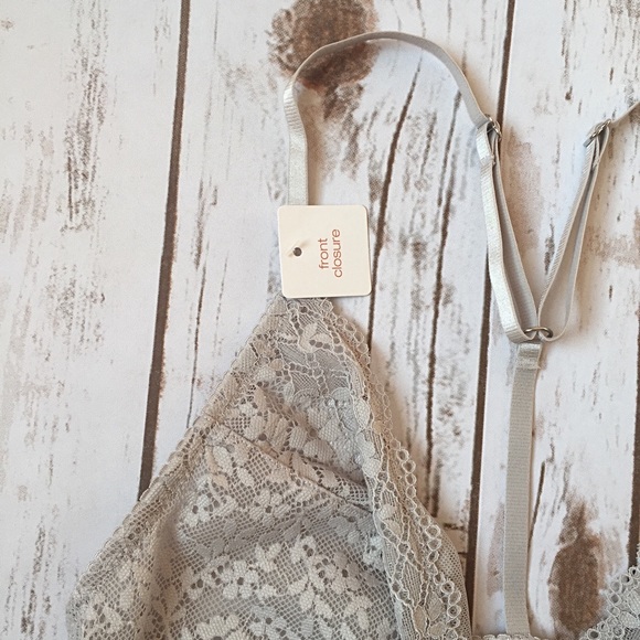 Gray Lace Y-Back Bralette by Gilligan & O'Malley - Picture 7 of 8