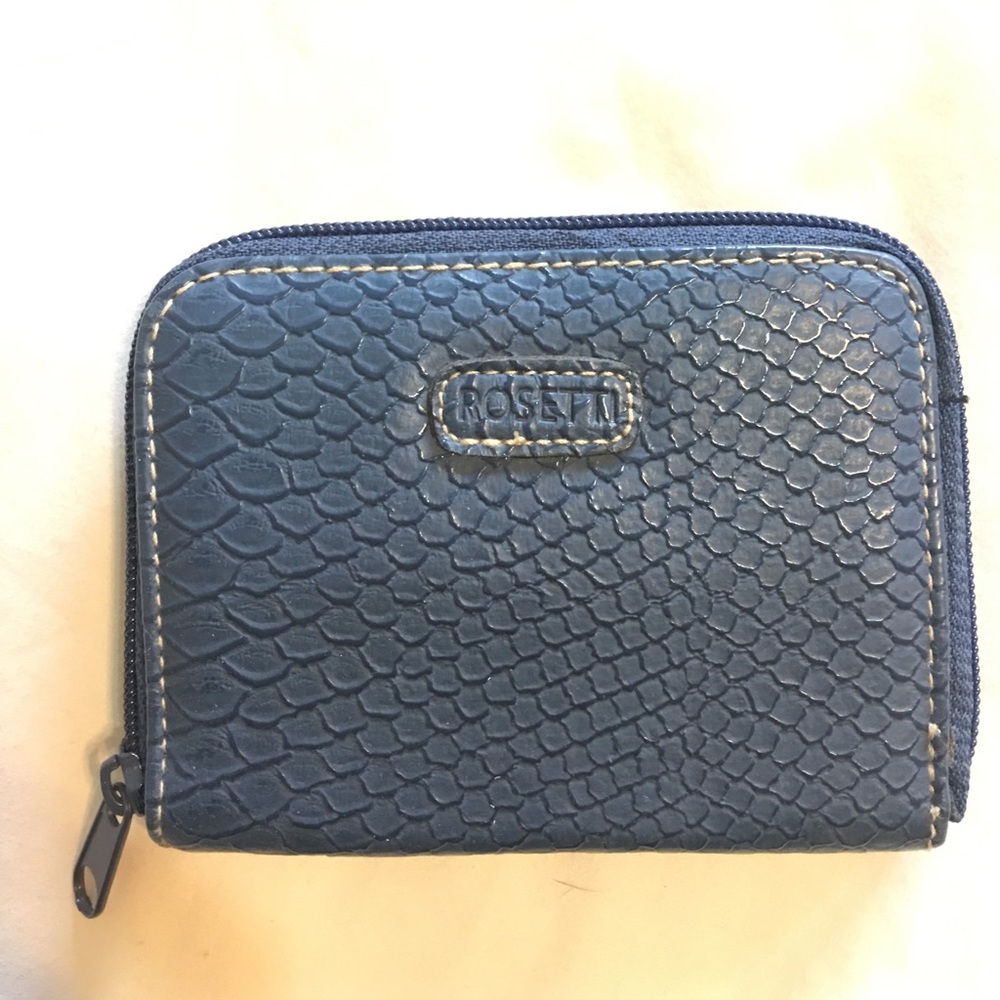 Rosetta Faux Skin Navy Blue Wallet