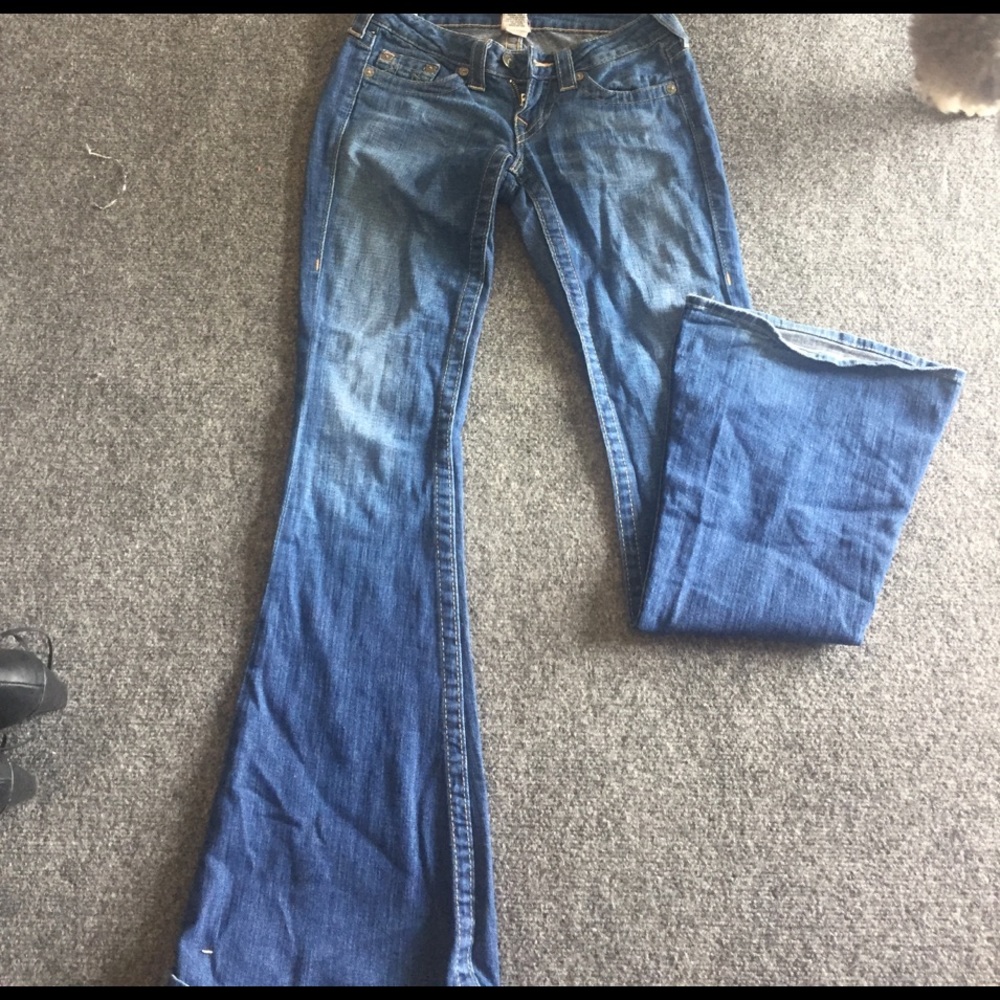 True religion wide leg denim jeans size 25