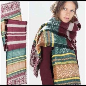 Zara Patterned Blanket Scarf