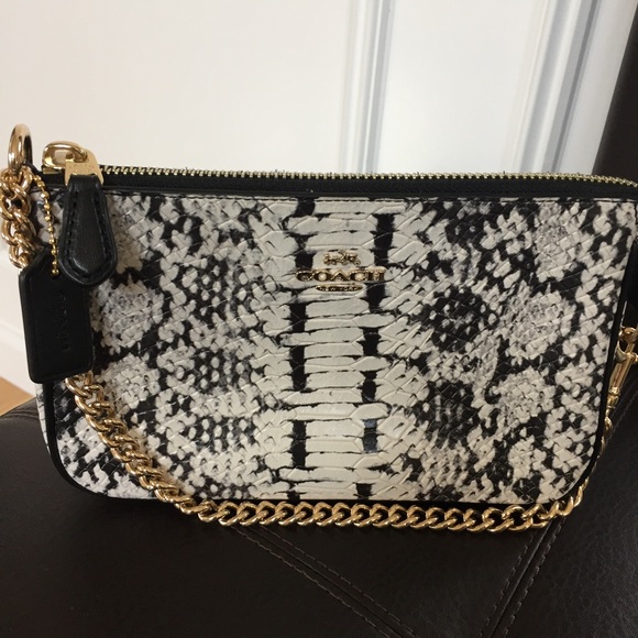Coach Handbags - Coach snake skin small leather handbag