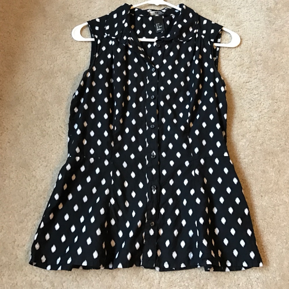 Polkadot button down tank