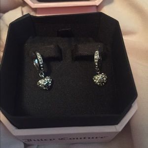 Juicy Couture Hanging Pave Heart Earrings