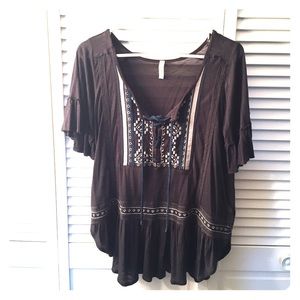 Free People Embroidered Top
