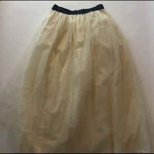 Long ivory tulle skirt