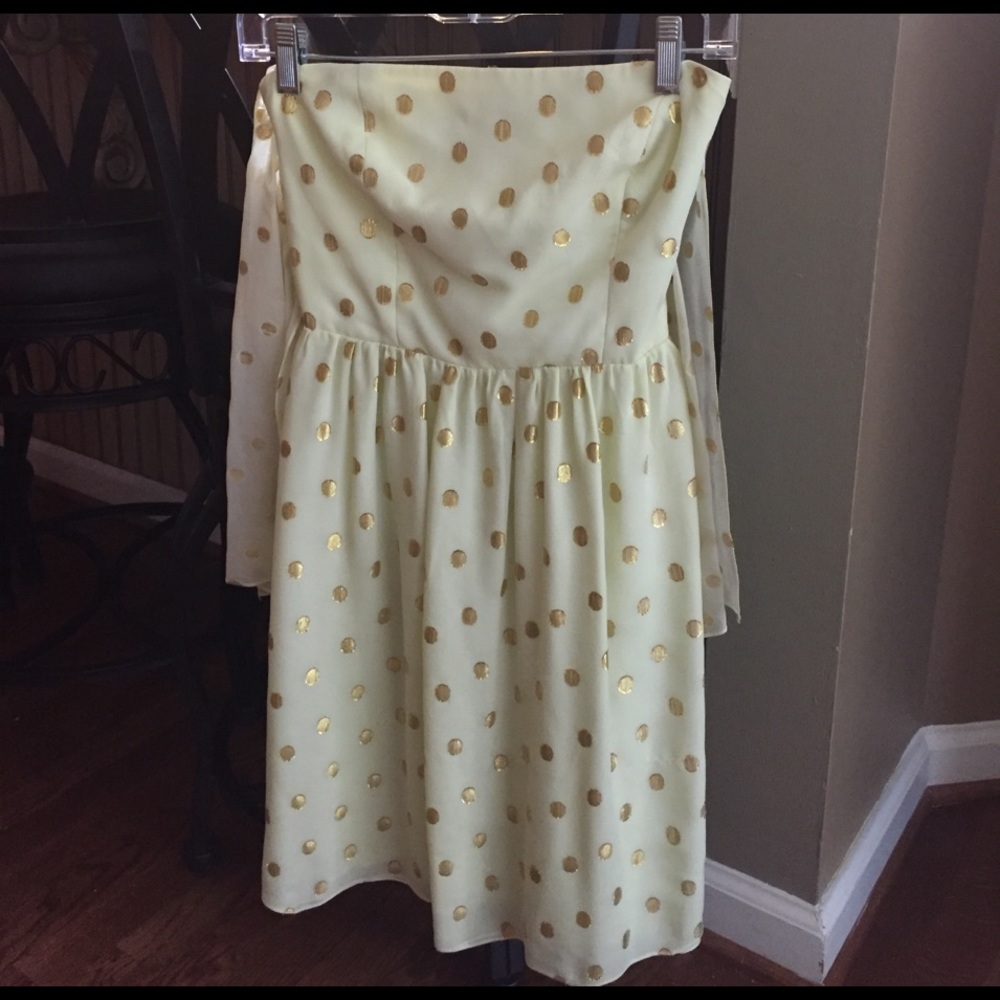 Thread social yellow/gold polka dot dress