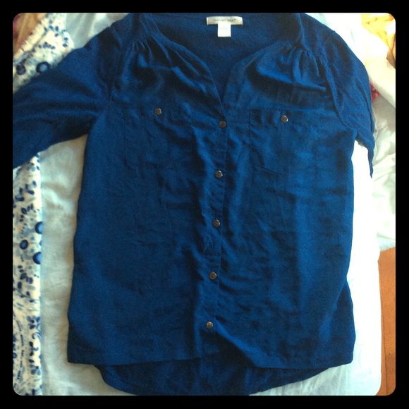 AUGUST SILK button down blouse - Picture 1 of 3