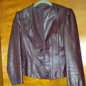 Vintage Ladies Burgundy Leather jacket