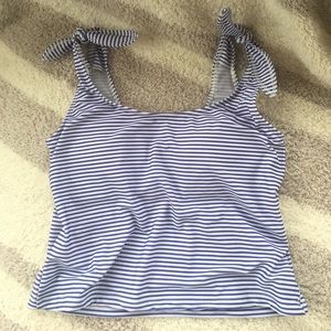 Kortni Jeane swimmers striped tie shoulder top