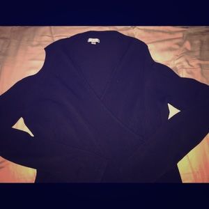 Black cache peep shoulder sweater