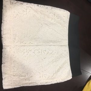 White lace skirt with black elastic band