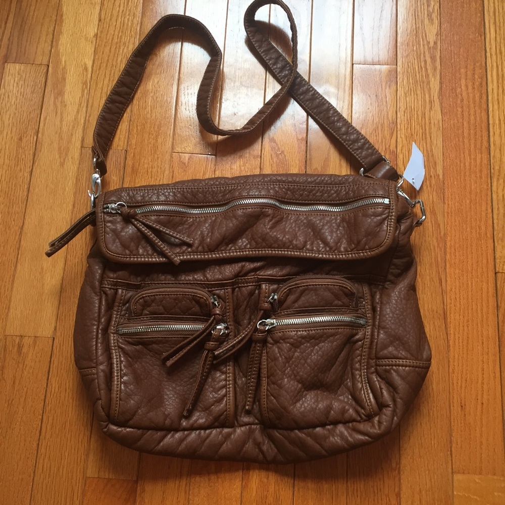 Charlotte Russe tan cross body bag
