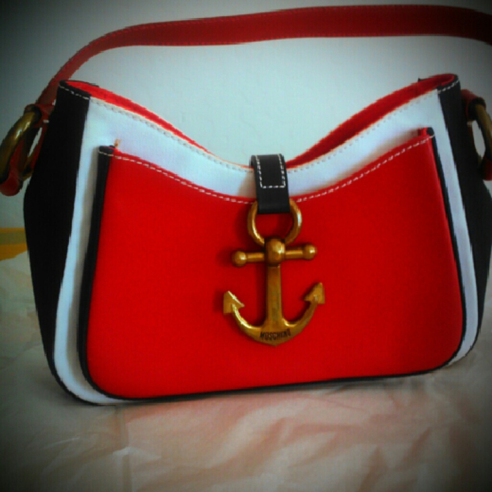 SOLD-Moschino Nautical Red, White and Blue Handbag - Picture 2 of 4