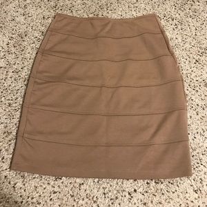 Dark nude pencil skirt