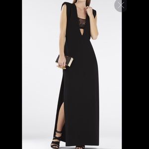 Bcbg Devyn Plunging V-Neck Bandeau Detail Gown sz0