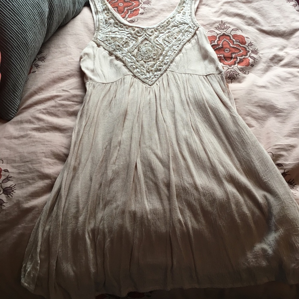 Tan short sleeve dress