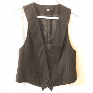 Black Button Front Vest
