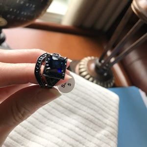 Blue Sapphire simulated ring set