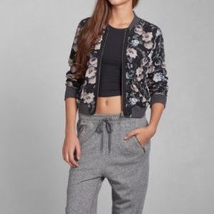 Abercrombie &a Fitch floral bomber jacket