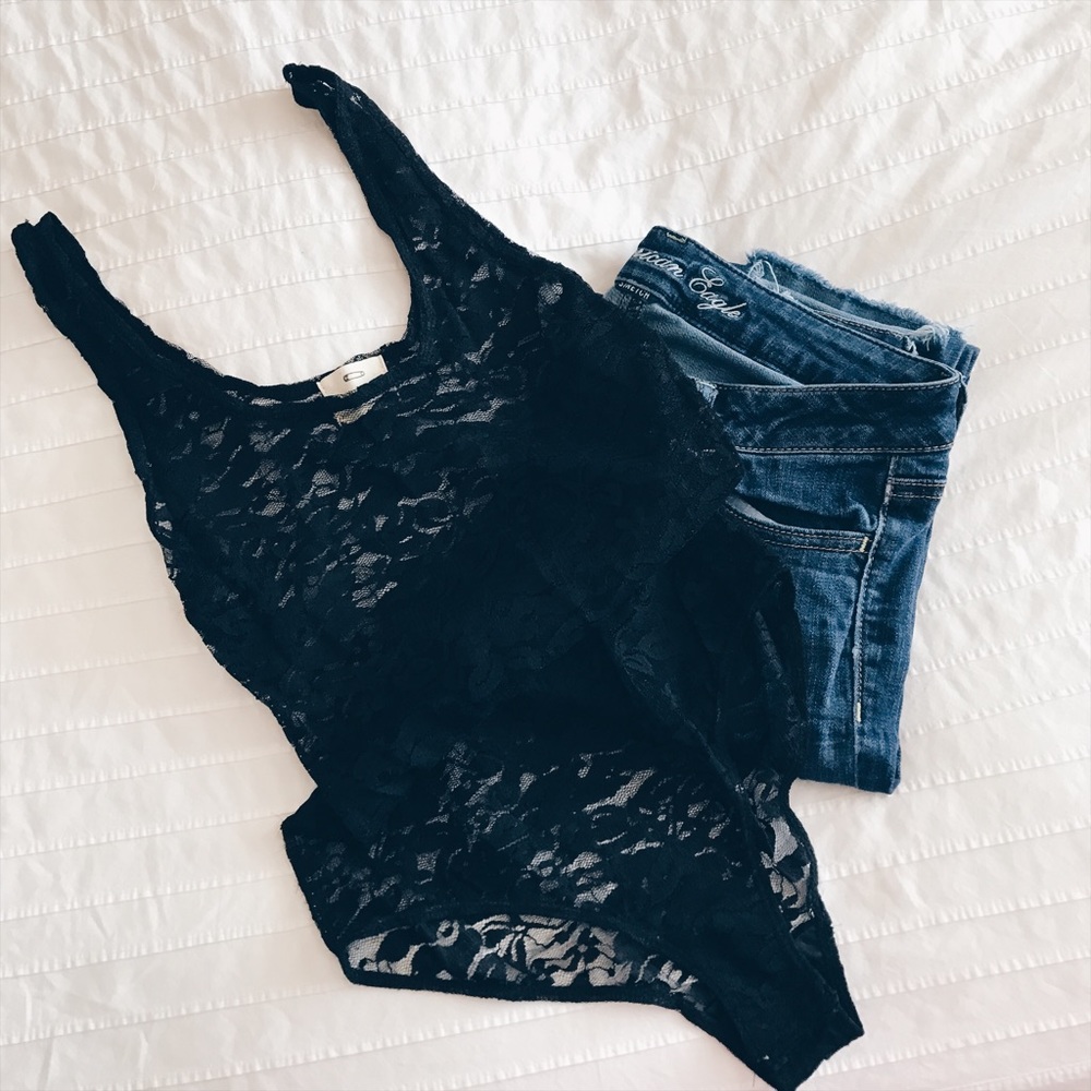 Black full lace body suit