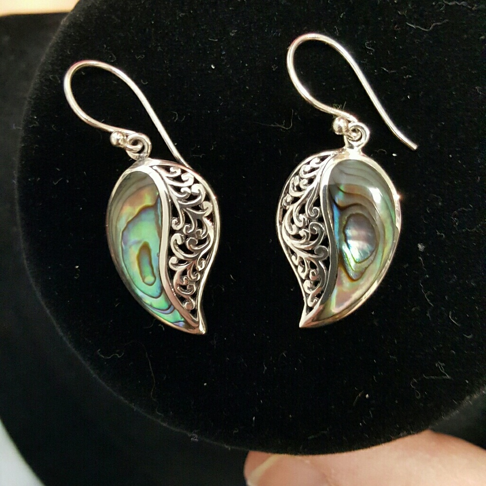 925 Sterling silver abalone shell earrings