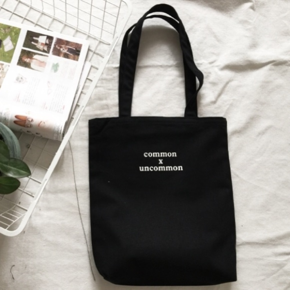 ▪️Common X Uncommon black Canvas Tote bag