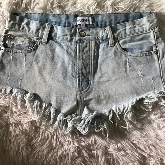 Maurie & Eve Highwaisted Denim Shorts Size 8 - Picture 1 of 2