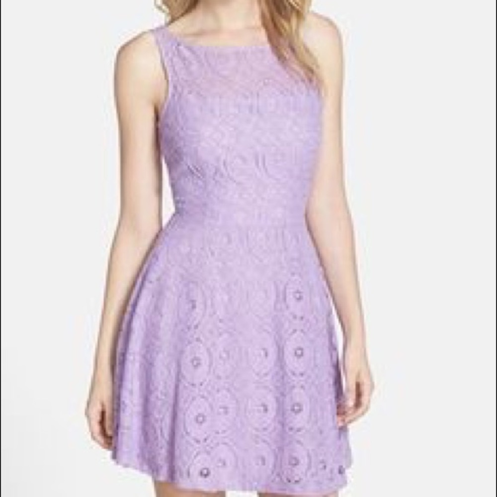 BB Dakota Purple Lace Short Summer Dress
